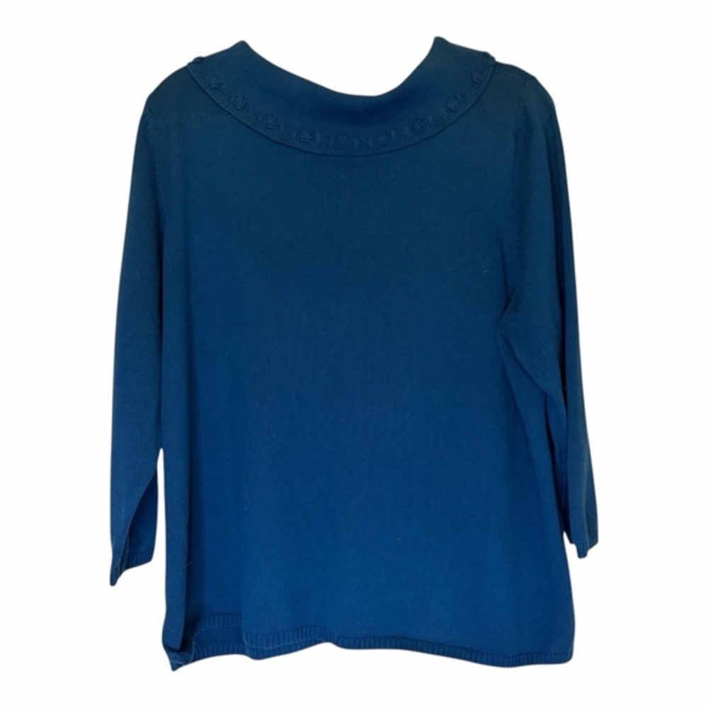 Rafaella Woman Blue Cotton Knit Sweater